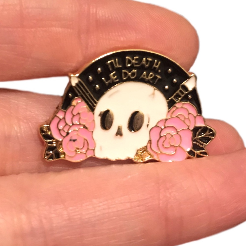 Till death we do art enamel pin